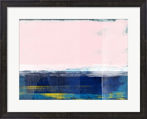 Framed Abstract Blue and Pink I Print