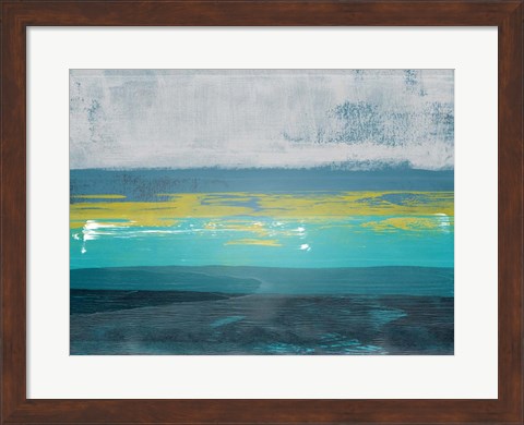 Framed Abstract Blue and Turquoise III Print