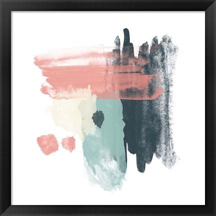 Framed Abstract Teal Watercolor Print