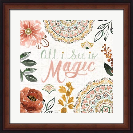 Framed Floral Chic VI Print