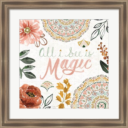 Framed Floral Chic VI Print