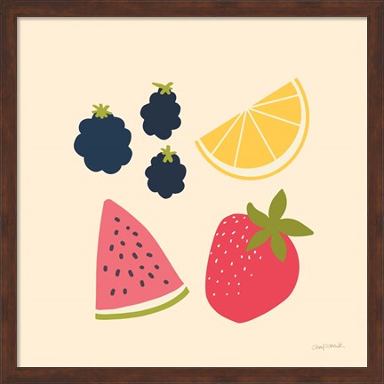 Framed Summer Fruits I Print