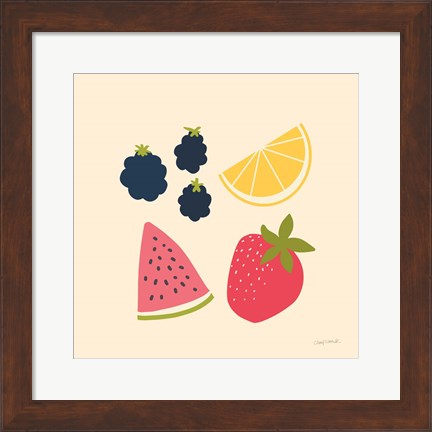 Framed Summer Fruits I Print