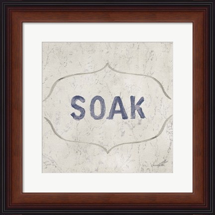 Framed Victorian Bath Words III Sq Print