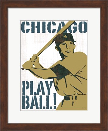 Framed Play Ball Chicago Print