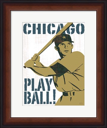 Framed Play Ball Chicago Print