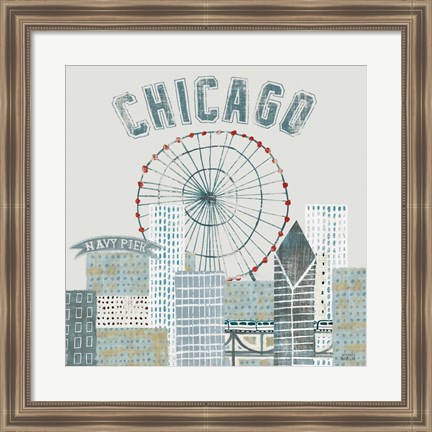 Framed Chicago Landmarks III Print