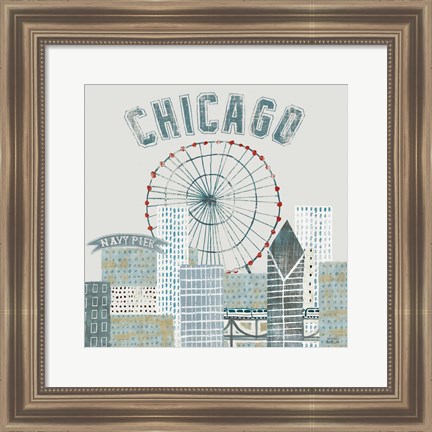 Framed Chicago Landmarks III Print