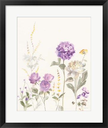 Framed Picket Fence Flowers II Pastel Print