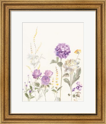 Framed Picket Fence Flowers II Pastel Print