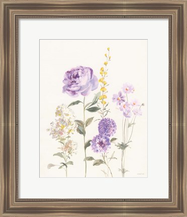 Framed Picket Fence Flowers I Pastel Print