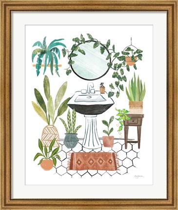 Framed Urban Jungle Bathing I Print