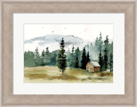 Framed Cabin in the Woods Print