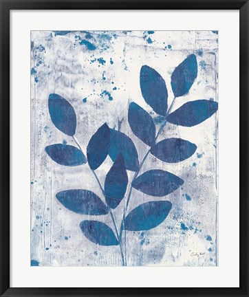 Framed Leaves of Blue II Print