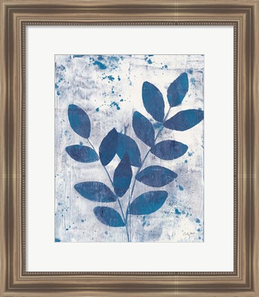 Framed Leaves of Blue II Print