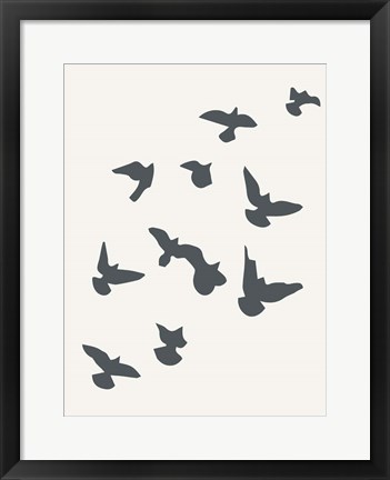 Framed Simply Influenced Birds Abstract 2 Print