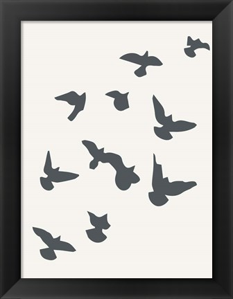 Framed Simply Influenced Birds Abstract 2 Print