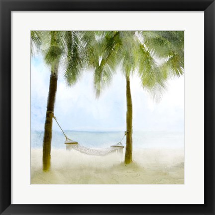 Framed Nap On The Beach Print