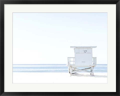 Framed Beach Hut  Coastal 1 Print