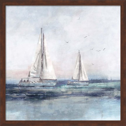 Framed Blue Sailing II Print