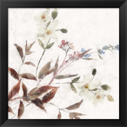 Framed Neutral Wild Flowers Print