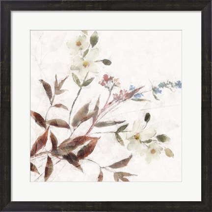 Framed Neutral Wild Flowers Print