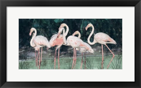 Framed Peach Flamingo III Print