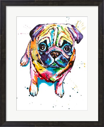 Framed Pug II Print