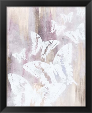 Framed Bright White Butterflies II Print