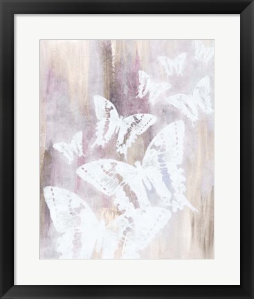 Framed Bright White Butterflies II Print