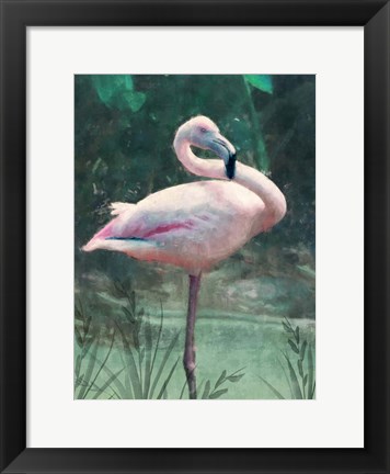 Framed Peach Flamingo Print