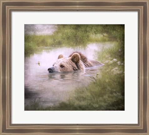 Framed Bearly Swimming Print