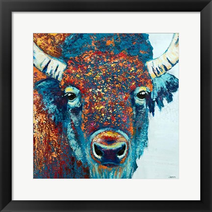 Framed Bison Sunrise Print