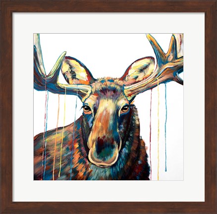 Framed Moose Drip Print