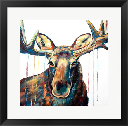 Framed Moose Drip Print