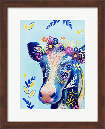 Framed Daisy Cow Print