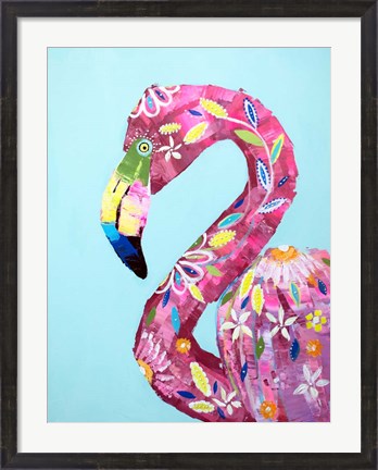 Framed Daisy Flamingo Print