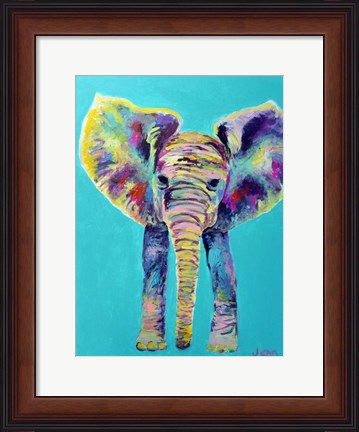 Framed Baby Blue Elephant Print