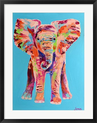 Framed Baby Pink Elephant Print