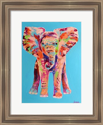 Framed Baby Pink Elephant Print