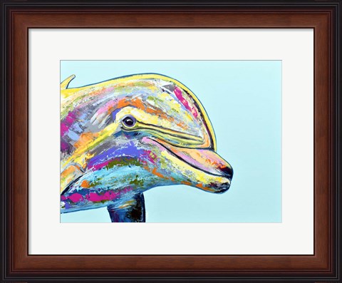 Framed Blue Dolphin Print