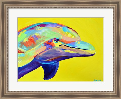 Framed Yellow Dolphin Print