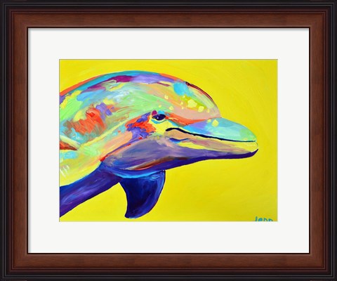 Framed Yellow Dolphin Print