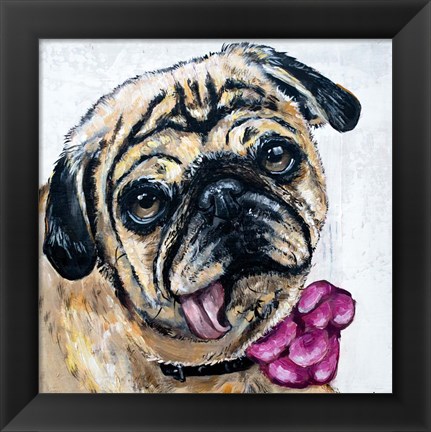 Framed Miss Molly the Pug Print