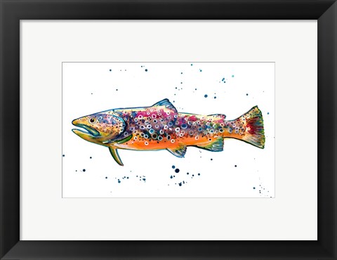 Framed Colorful Trout Print