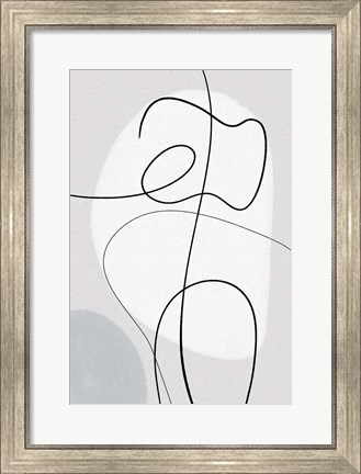 Framed Curvy Lines II Print