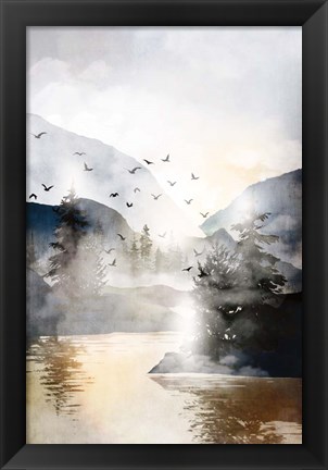 Framed Misty Landscape Print