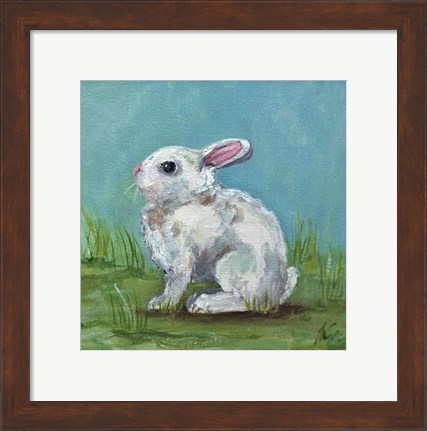 Framed White Bunny Print