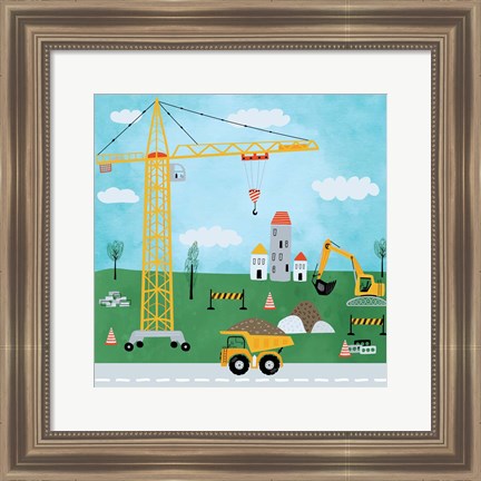 Framed Construction Zone II Print