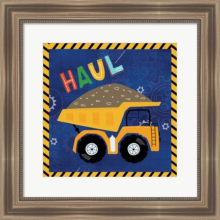 Framed Haul - Dump Truck Print